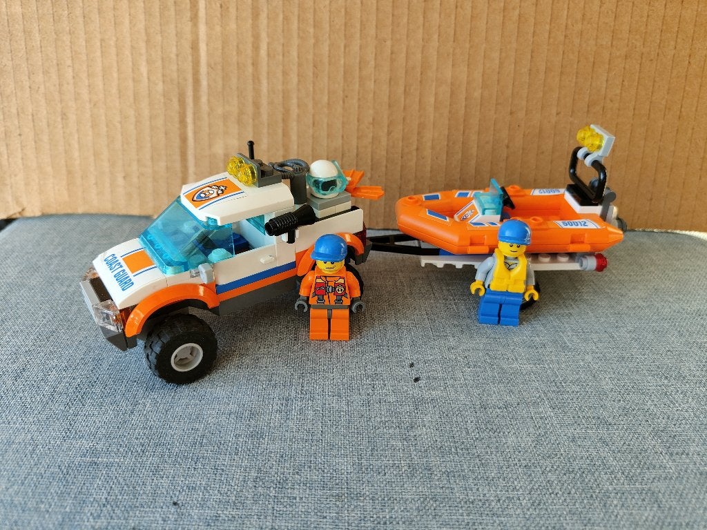 Lego 60012 Coast Guard 4x4 & Diving Boat, Lego, Ophalen of Verzenden, Inclusief instructies, Complete set