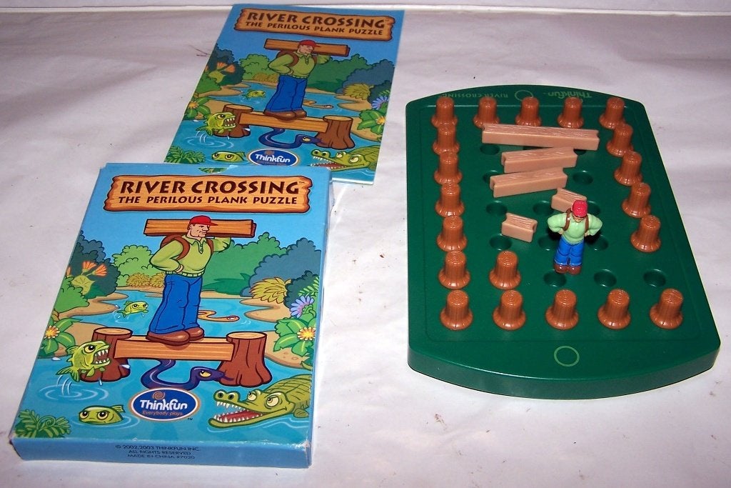 Thinkfun River Crossing spel. Compleet/Izgs., Ophalen of Verzenden, 500 t/m 1500 stukjes, Zo goed als nieuw, Rubik's of 3D-puzzel