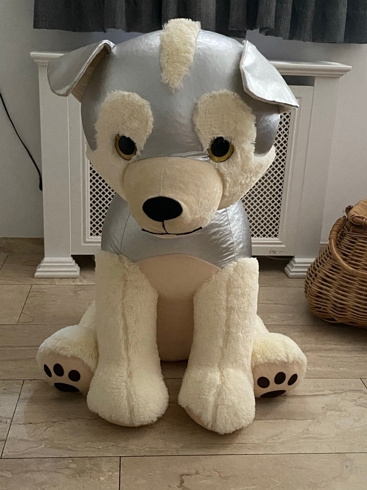 Grote Nieuwe Husky Knuffel - Zilver/Beige, Ophalen, Zilver, Nieuw, Hond
