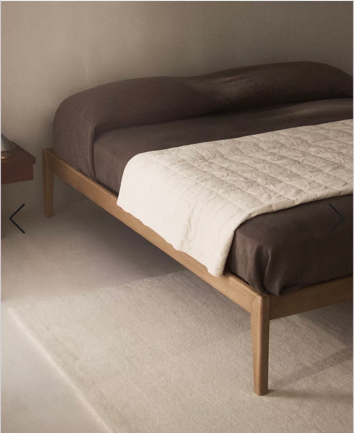Zara Home eiken Houten Bedframe - nieuw in de doos, Bruin, Ophalen of Verzenden, 180 cm, 200 cm