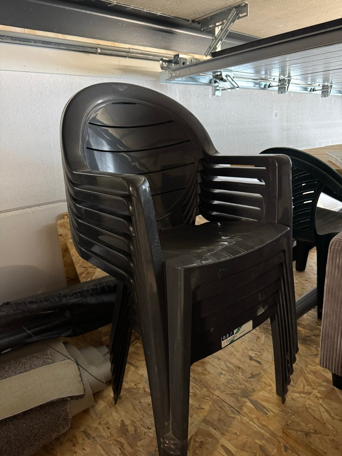 Grosfillex tuinstoelen - Stapelbaar - 6 stuks, Ophalen of Verzenden, Gebruikt, Kunststof, Stapelbaar