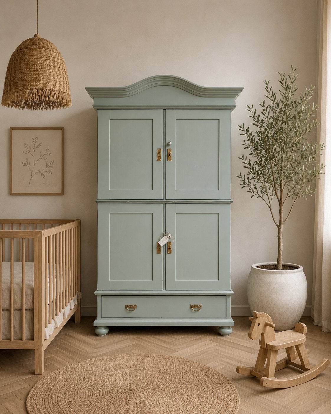 Linnenkast babykamer mint kledingkast meidenkast buffetkast, Ophalen, 100 tot 150 cm, 200 cm of meer, Zo goed als nieuw