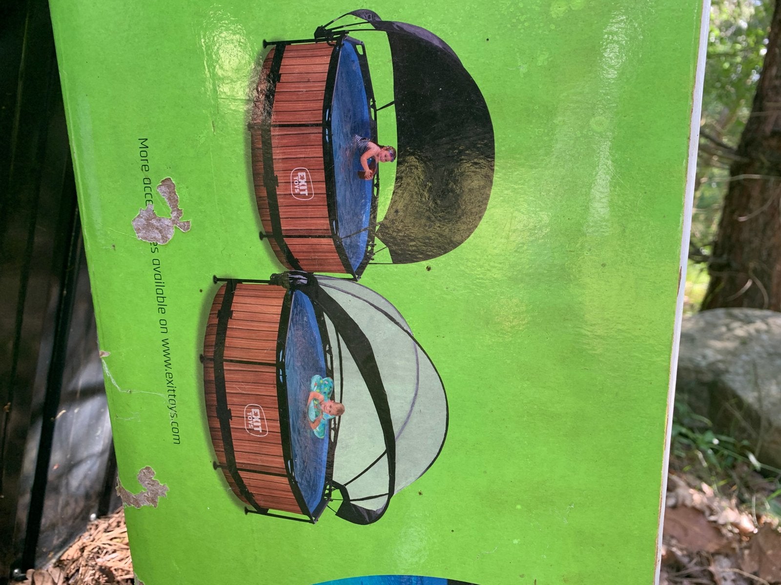Exit pool houtlook 244cm rond met koepel en trapje, Tuin en Terras, Zwembaden, Ophalen, Rond, Opzetzwembad, Minder dan 80 cm