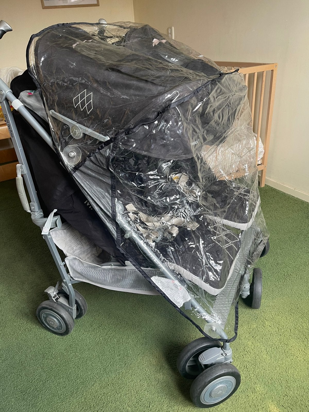 Regenhoes voor MacLaren tweeling buggy, Ophalen, Zo goed als nieuw, Maclaren, Regenhoes