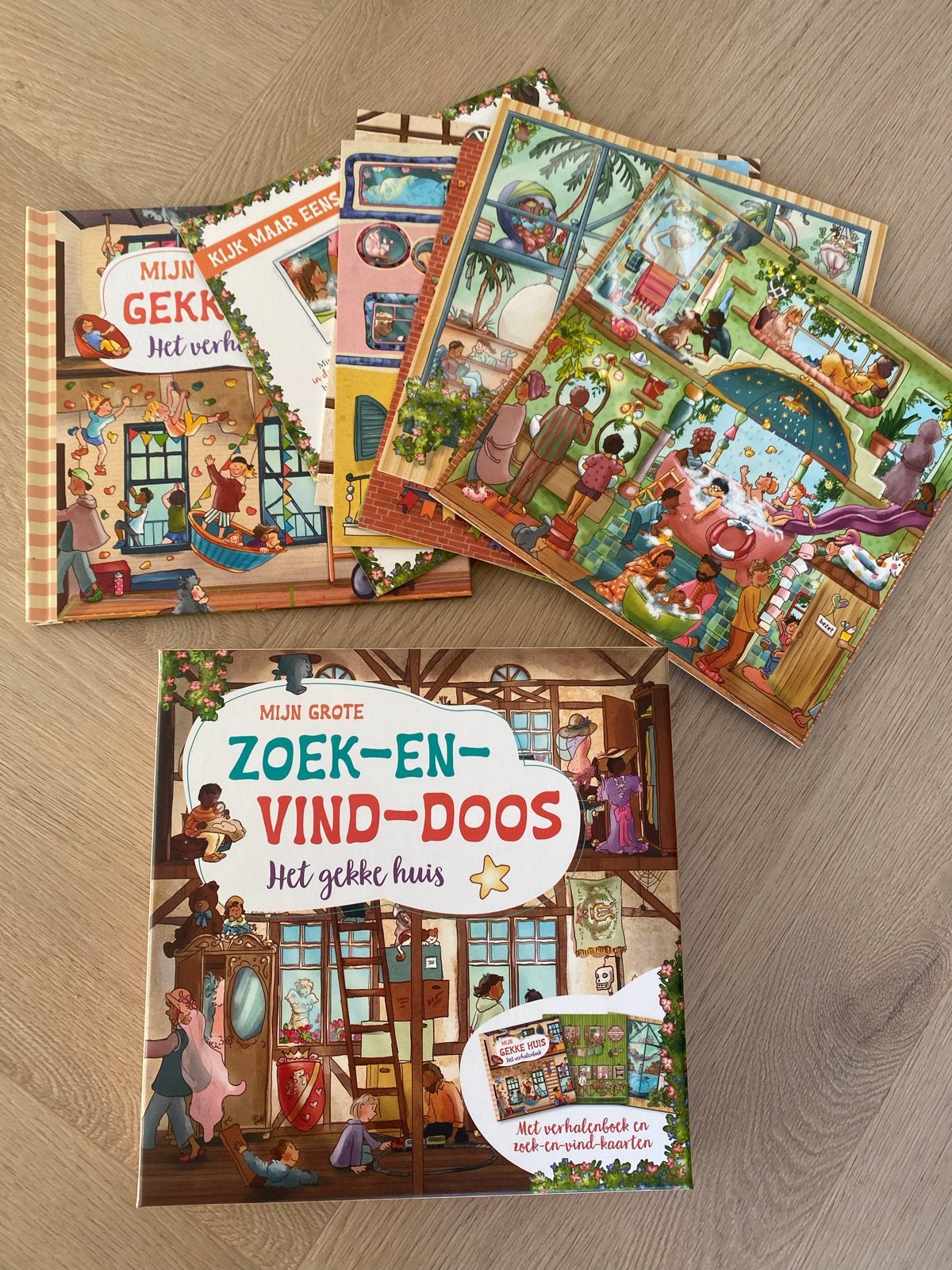 Mijn Grote Zoek-en-Vind-Doos: Het Gekke Huis, Ophalen, Zo goed als nieuw, Uitklap-, Voel- of Ontdekboek, 2 tot 3 jaar