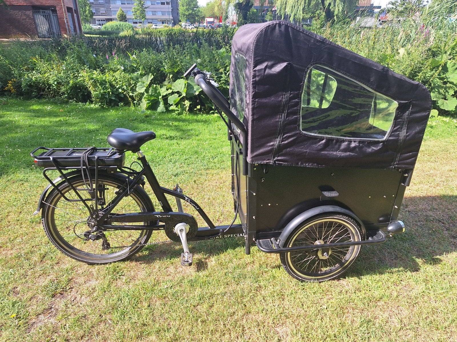 Nette Vogue Troy elektrisch bakfiets slechts 1260 km!!, Overige merken, Terugtraprem, Gebruikt, Huif