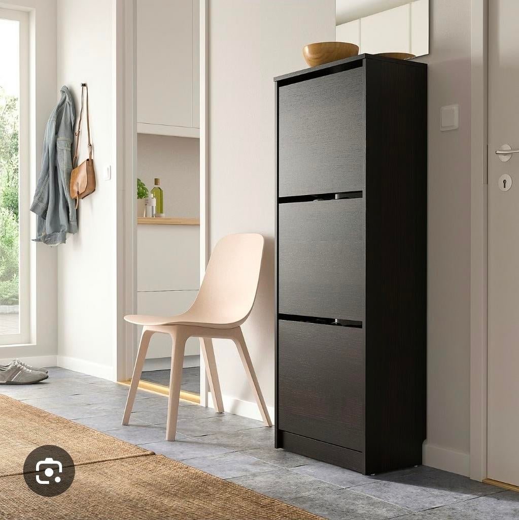 IKEA Bissa Schoenenkast - Donkerbruin (49x28x135 cm), Ophalen, Gebruikt, Modern