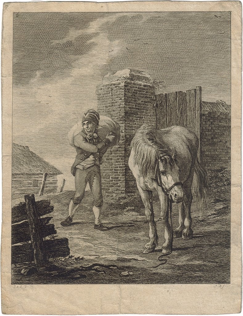 Johannes Adriaansz Bemme ets "Ruiter met Zak en Paard", Ophalen