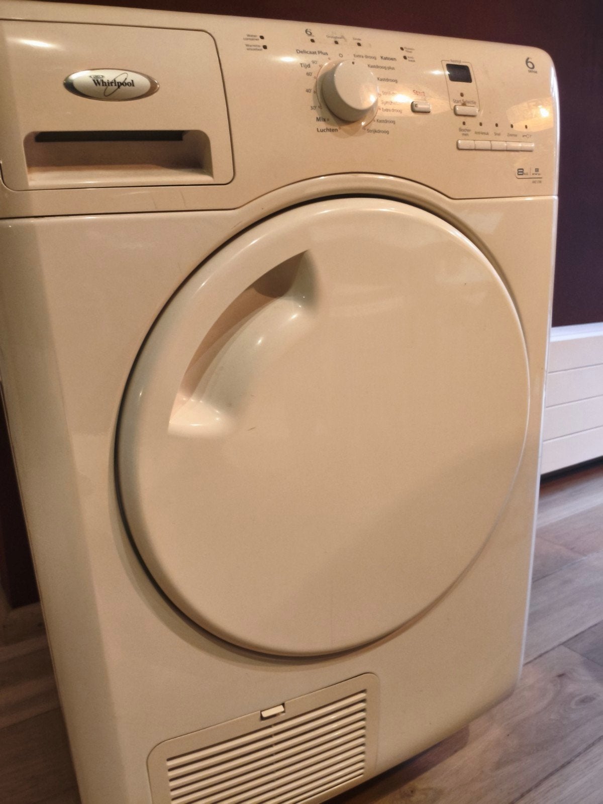 whirlpool condensdroger, 6 tot 8 kg, Ophalen of Verzenden, Voorlader, 85 tot 90 cm