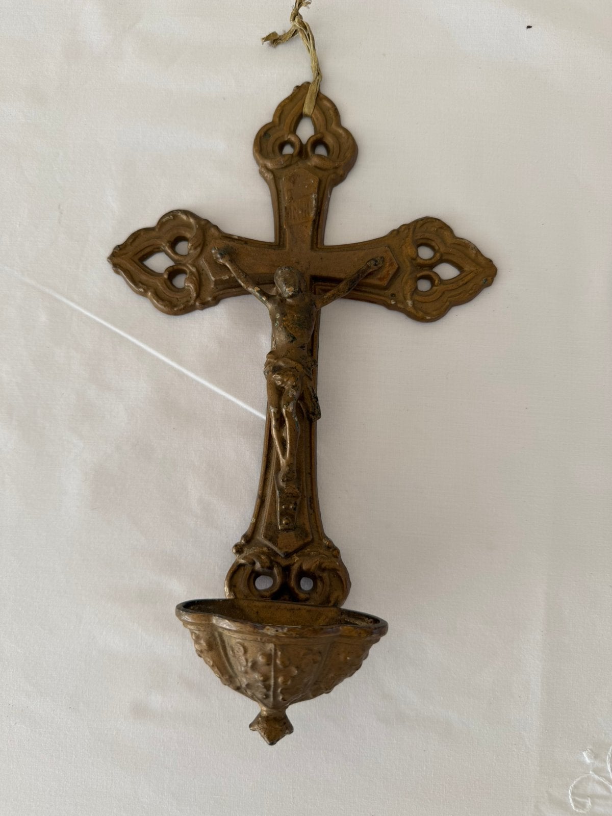 Antiek brass holy water bakje, Antiek en Kunst, Ophalen of Verzenden