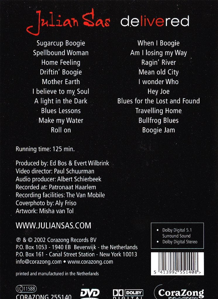 Julian Sas Delivered DVD, Engels, Alle leeftijden, Engels, Ophalen of Verzenden