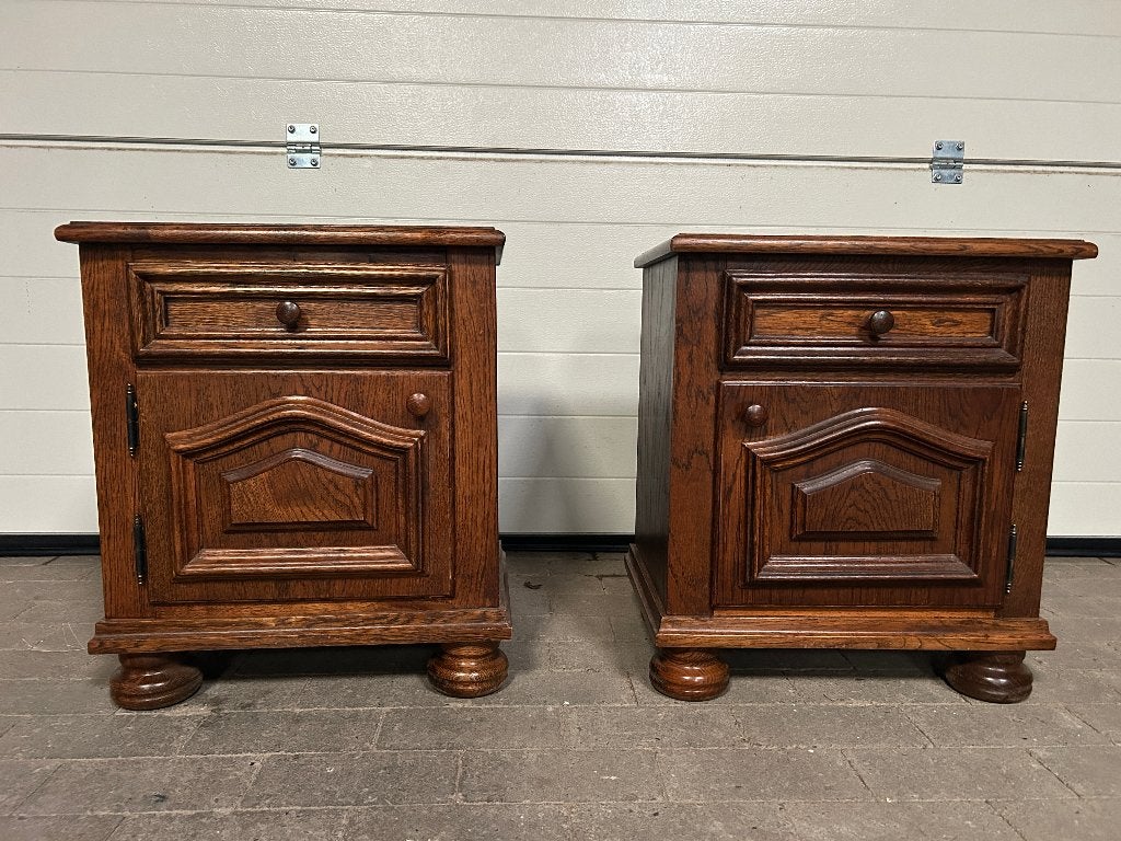 Brocante nachtkastjes, Huis en Inrichting, Slaapkamer | Nachtkastjes, Ophalen, Gebruikt, 55 tot 70 cm, 45 tot 65 cm