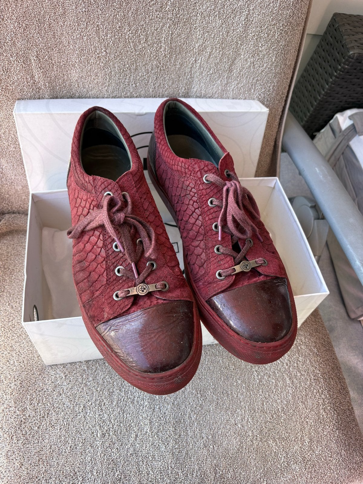 Gino-B Cozumel V.Lizzard Red Leren Sneakers Maat 45, Overige kleuren, Ophalen of Verzenden, Sneakers of Gympen, Zo goed als nieuw