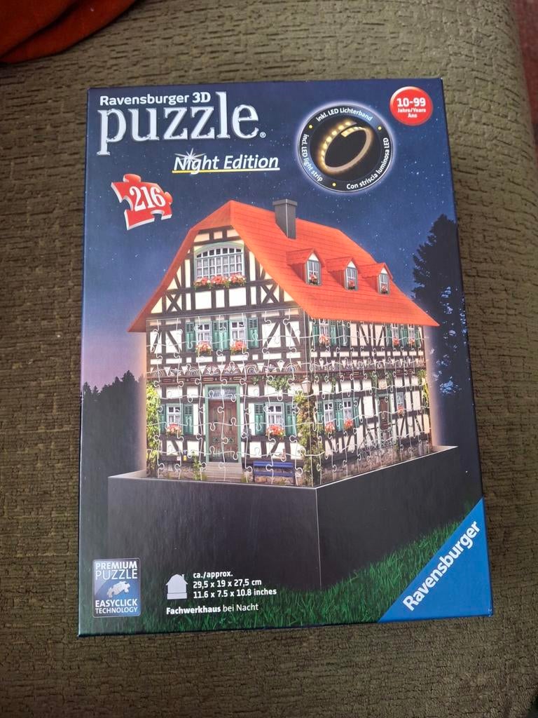 Ravensburger 3D Puzzle Night Edition Vakwerkhuis, Gebouwen, Nieuw, Meerkleurig, Ophalen of Verzenden