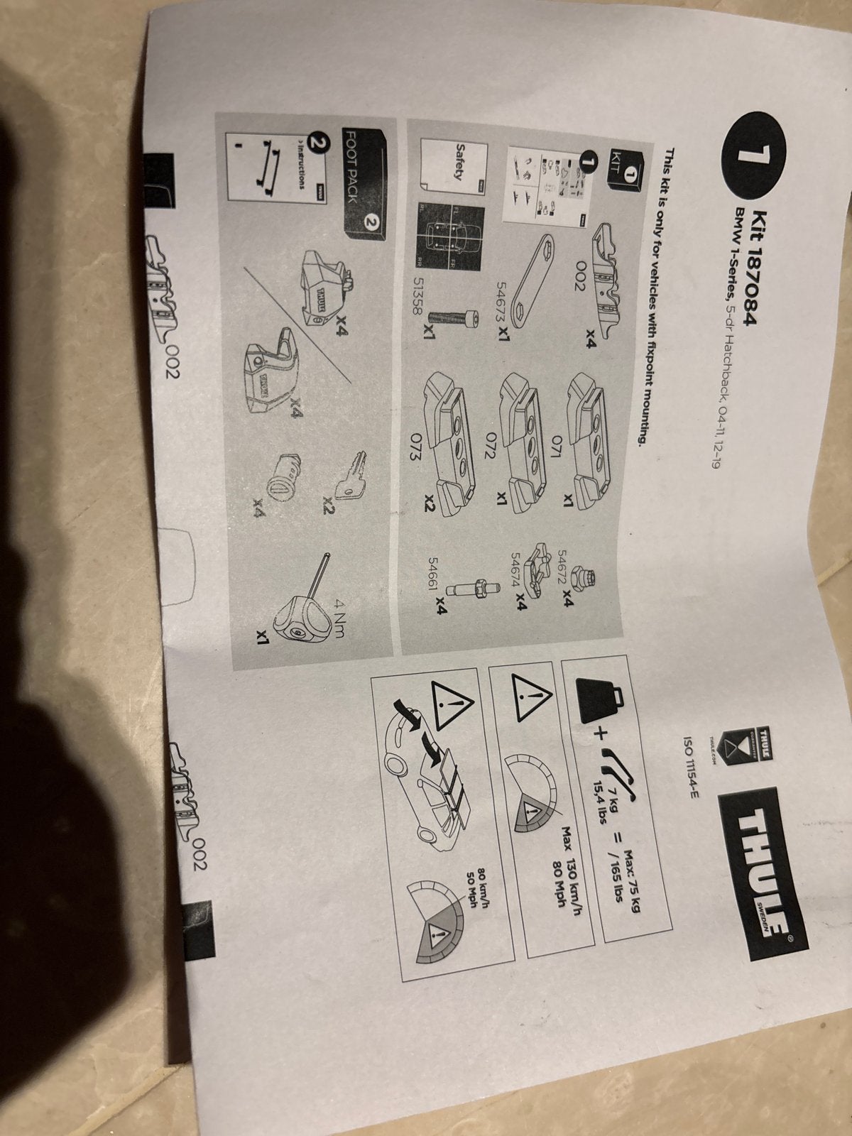 Thule Kit 187084 voor BMW 1-Serie (2011-2019), Auto diversen, Dakdragers, Ophalen, Zo goed als nieuw