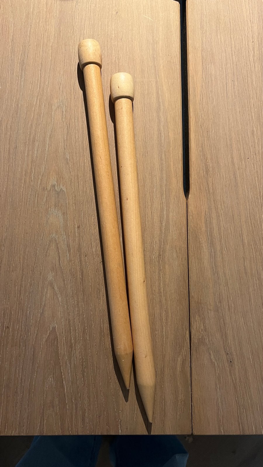 Grote houten breinaalden - Set van 2, Ophalen of Verzenden, Gebruikt, Breien, Naald