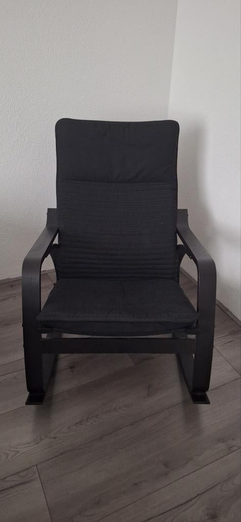 IKEA Poäng schommelstoel in zwart, Ophalen, Gebruikt, Modern, Scandinavisch, Zwart