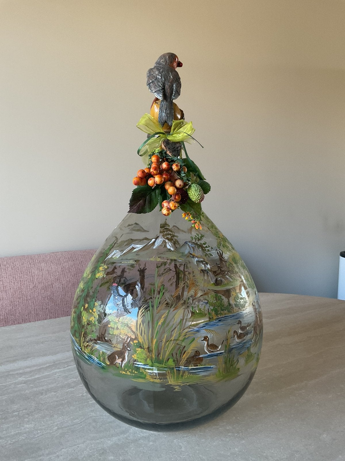 Siervaas, Oostenrijks., Ophalen, Zo goed als nieuw, Groen, Glas
