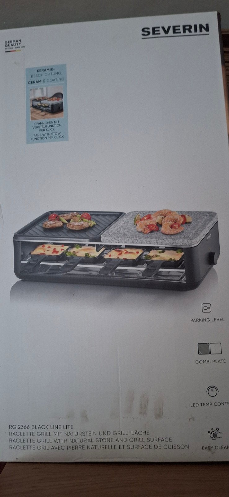 Severin Raclette Grill met natuursteen en grillplaat, Tuin en Terras, Ophalen, Zo goed als nieuw