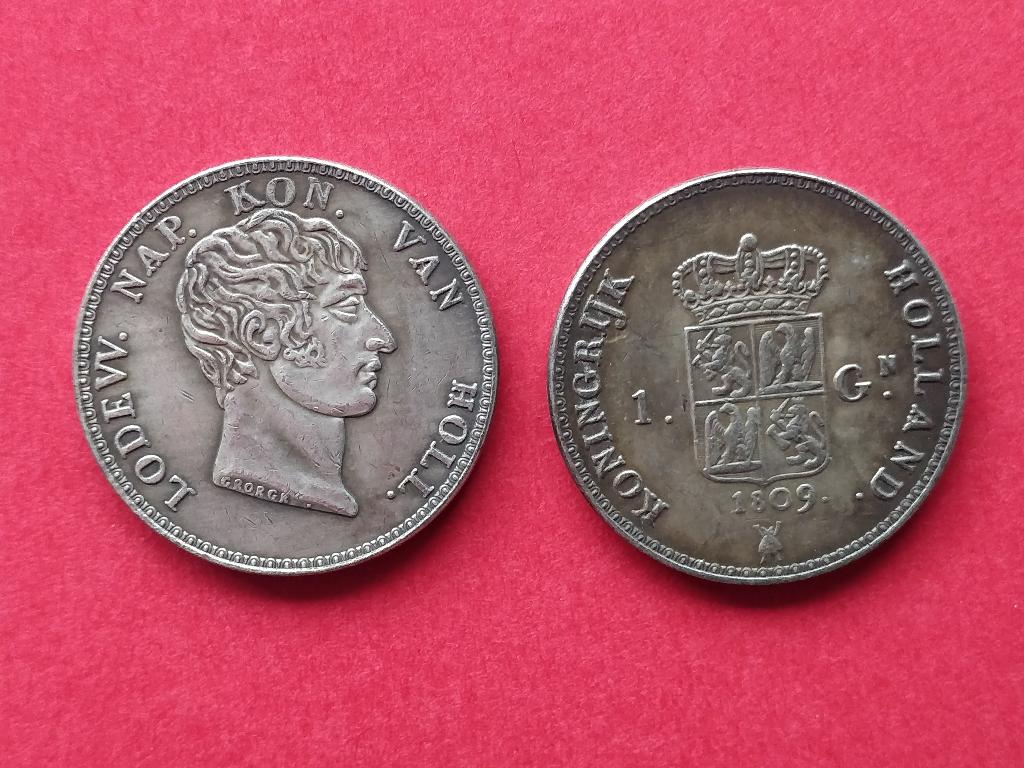 1809 een gulden Napoleon Ned. tijd replica vaste pr € 2,70, Postzegels en Munten, Munten | Nederland, Verzenden, Vóór koninkrijk