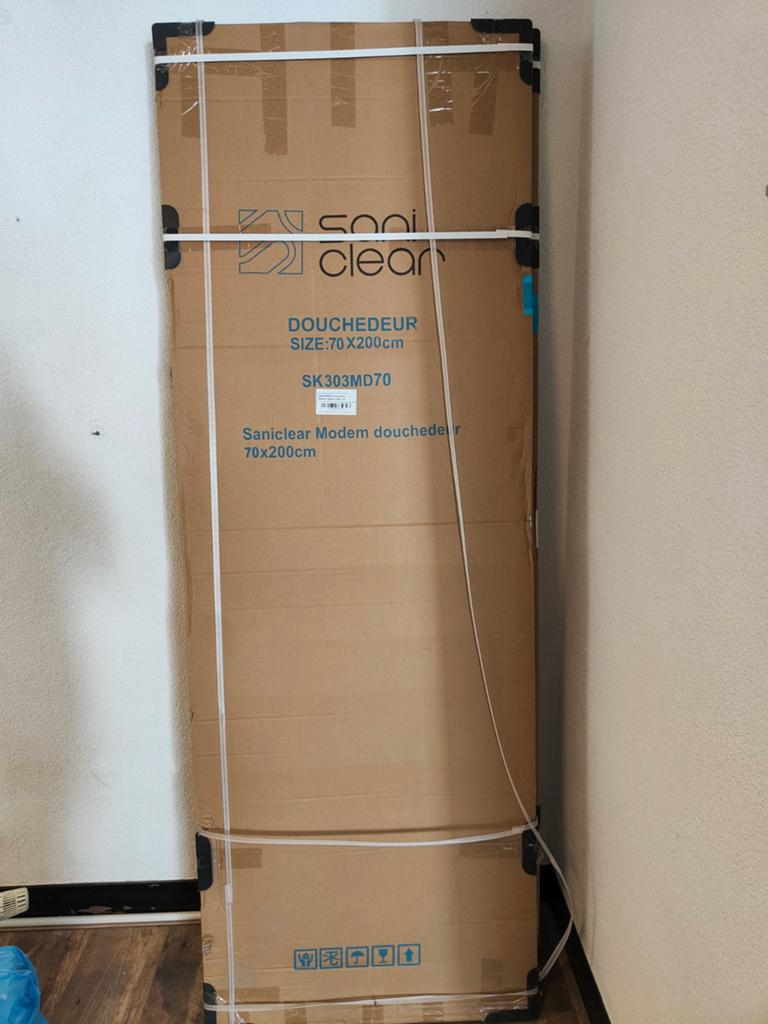 Saniclear Modern Douchedeur 70x200cm - Nieuw in doos, Ophalen, Nieuw, Glas, Douche