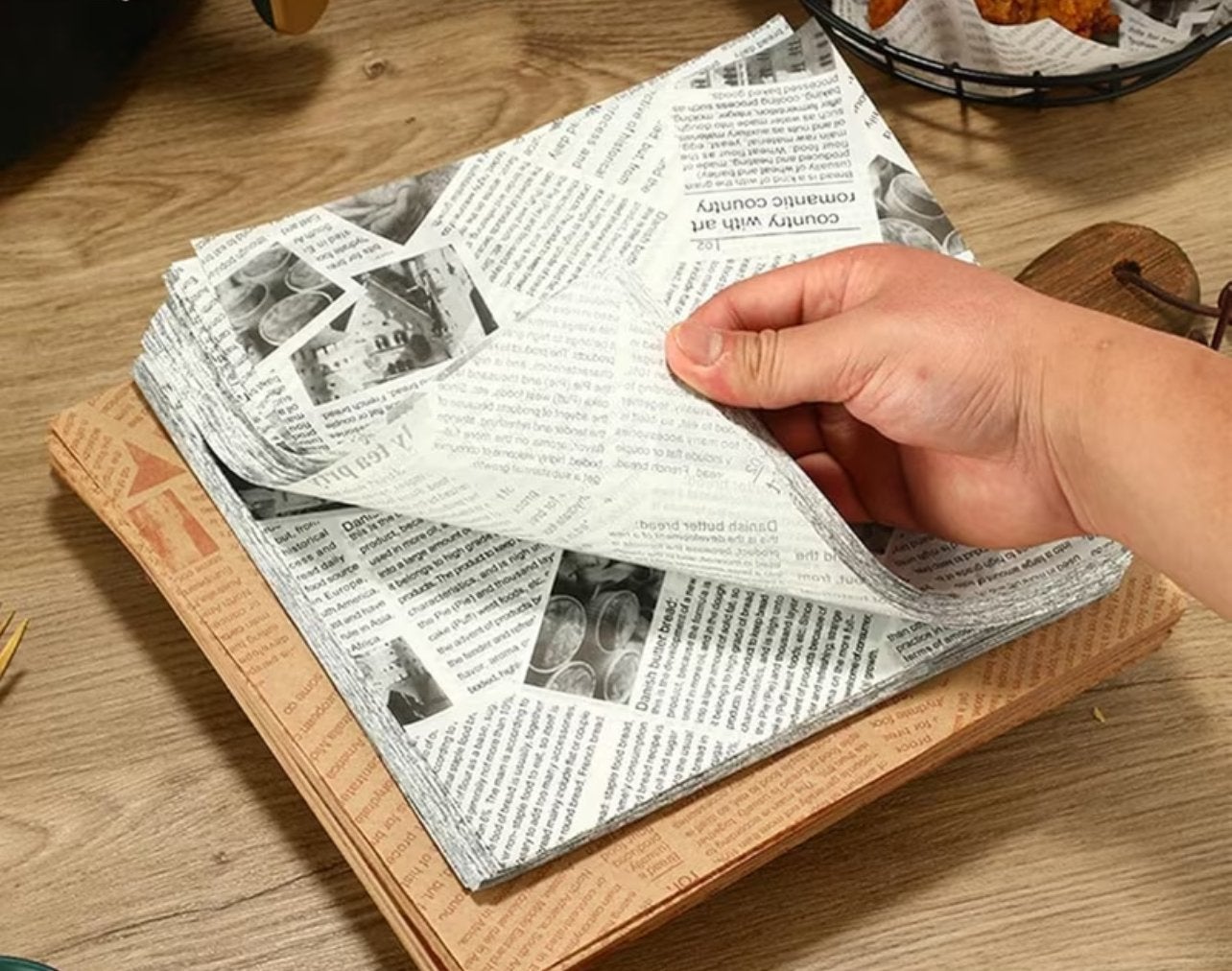 Vetvrije waxpapier (45 vellen) voor hamburgers NIEUW., Overige typen, Nieuw, Papier/karton, Ophalen of Verzenden