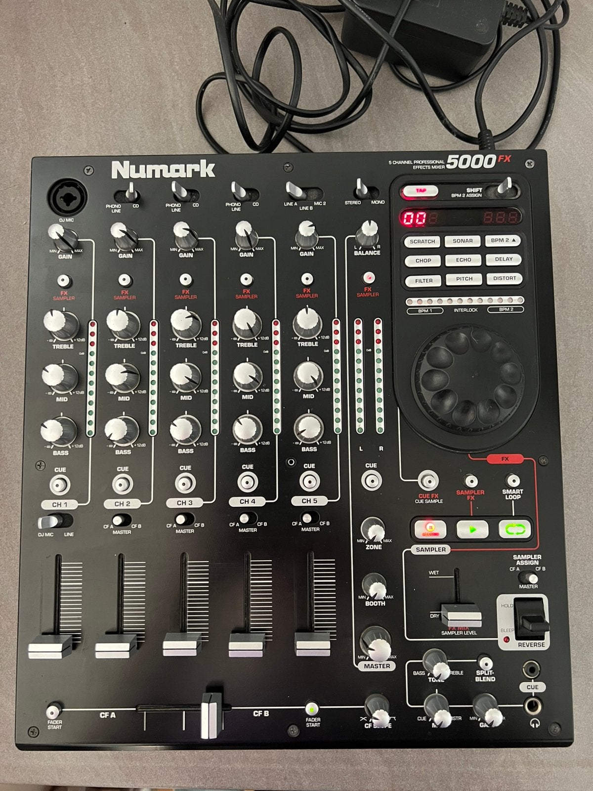 Numark 5000FX Professionele DJ Mixer - 5 Kanalen, Ophalen of Verzenden, Gebruikt, Dj-set, Numark