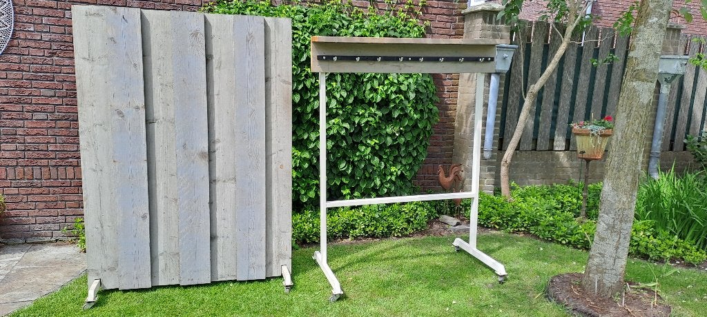 verrijdbaar tuinscherm/ kapstok, Ophalen, Gebruikt, 100 tot 150 cm, 200 cm of meer