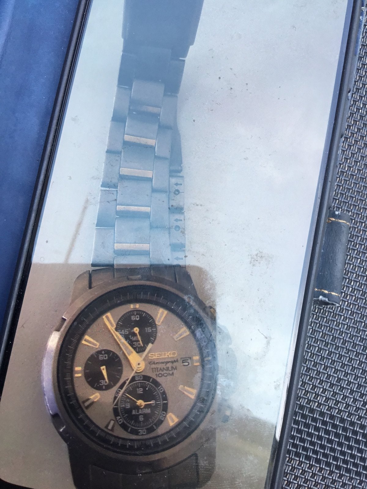 Seiko Chronograaf Titanium 100M Herenhorloge, Gebruikt, Polshorloge, Ophalen of Verzenden, Overige materialen
