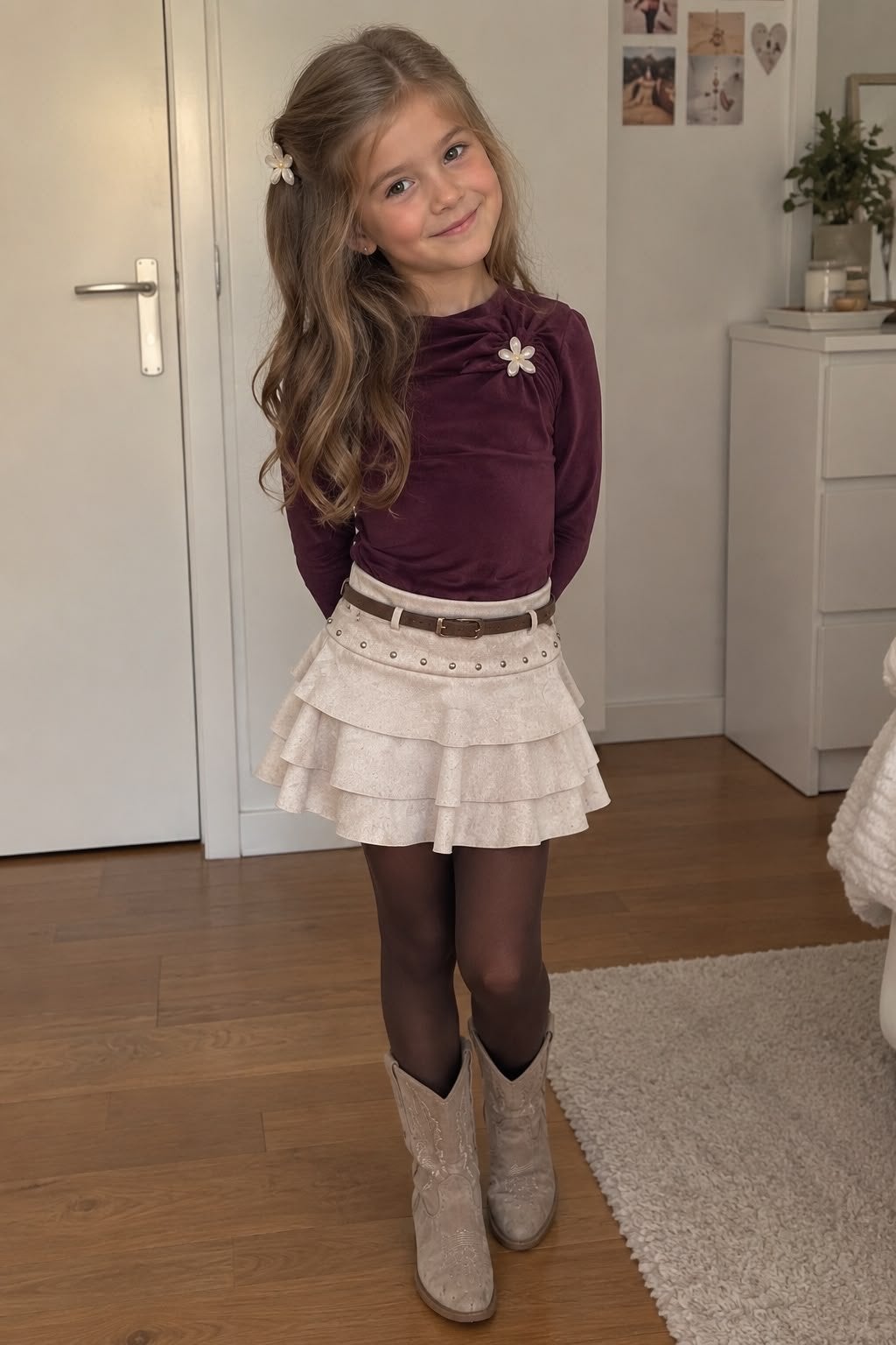Nieuw suède rokje met studs en riem voor meisjes, Ophalen of Verzenden, Nieuw, Meisje