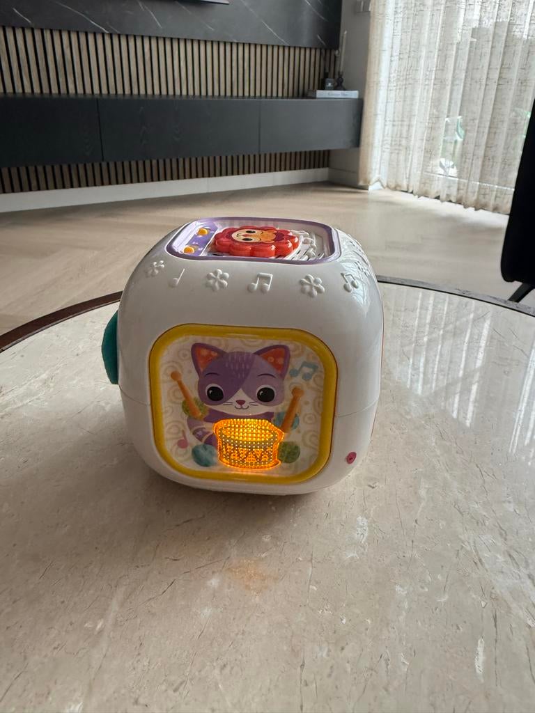 VTech DierenVriendjes Muziekkubus - Interactief Speelgoed, Kinderen en Baby's, Speelgoed | Vtech, Gebruikt, 0 tot 6 maanden, Ophalen of Verzenden