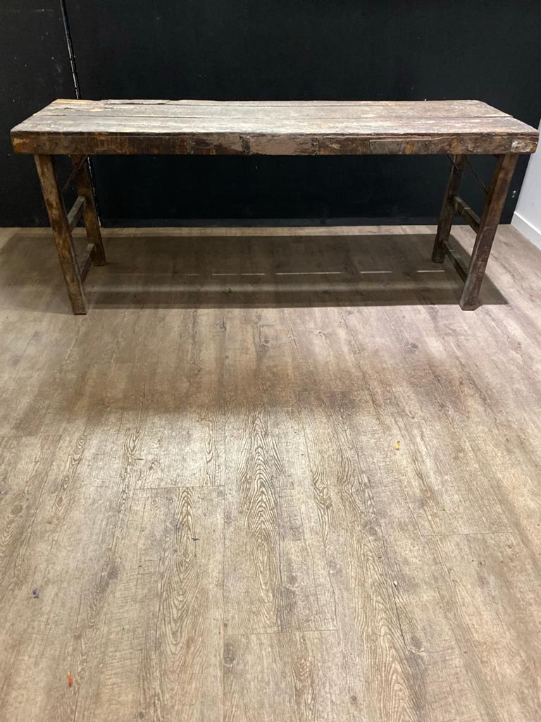 Oude Indiase Markttafel - Vintage & Landelijke Stijl, Huis en Inrichting, Tafels | Sidetables, Gebruikt, Vintage, Ophalen of Verzenden
