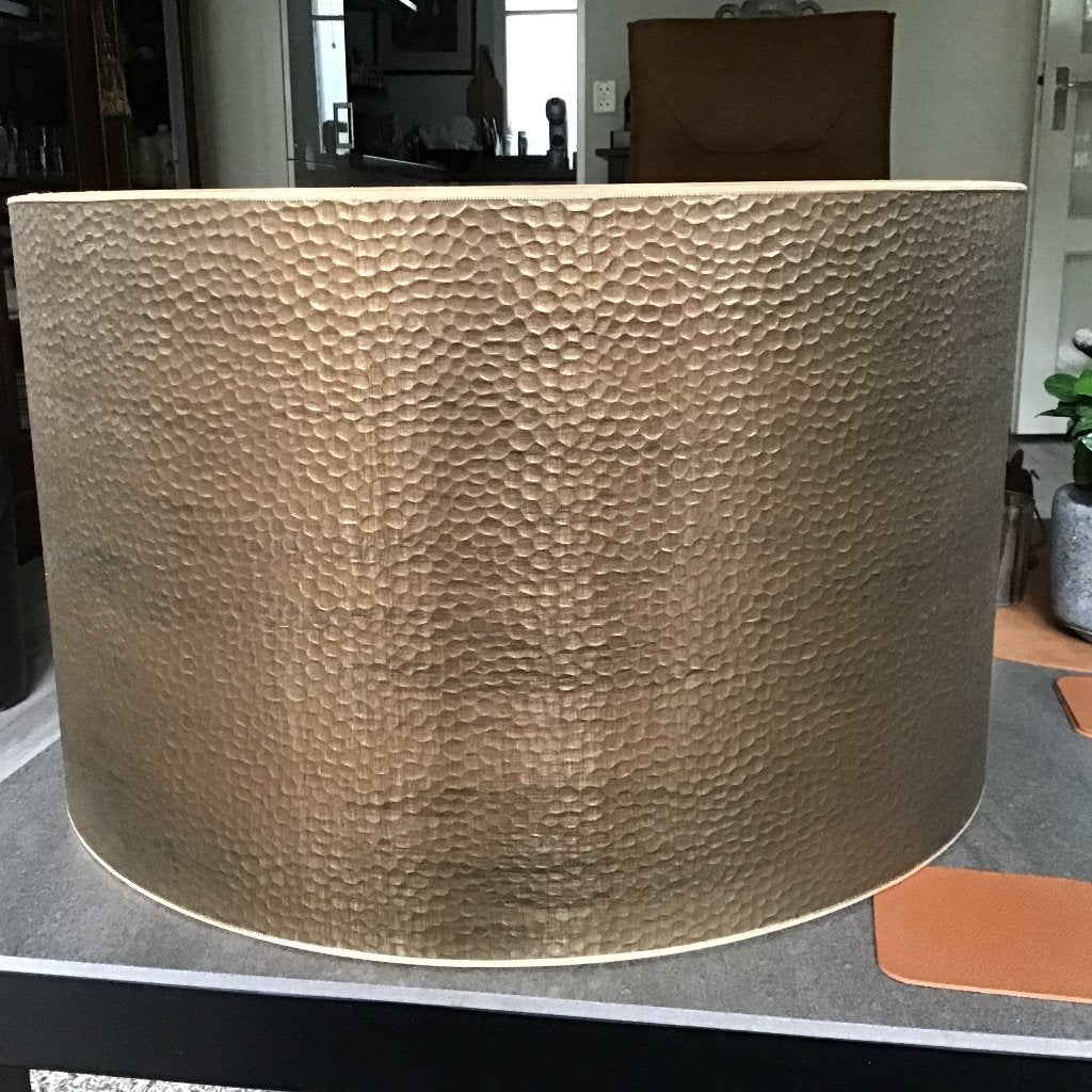 Goudkleurige lampenkap met gehamerd effect, Rond, Zo goed als nieuw, Goud, Ophalen