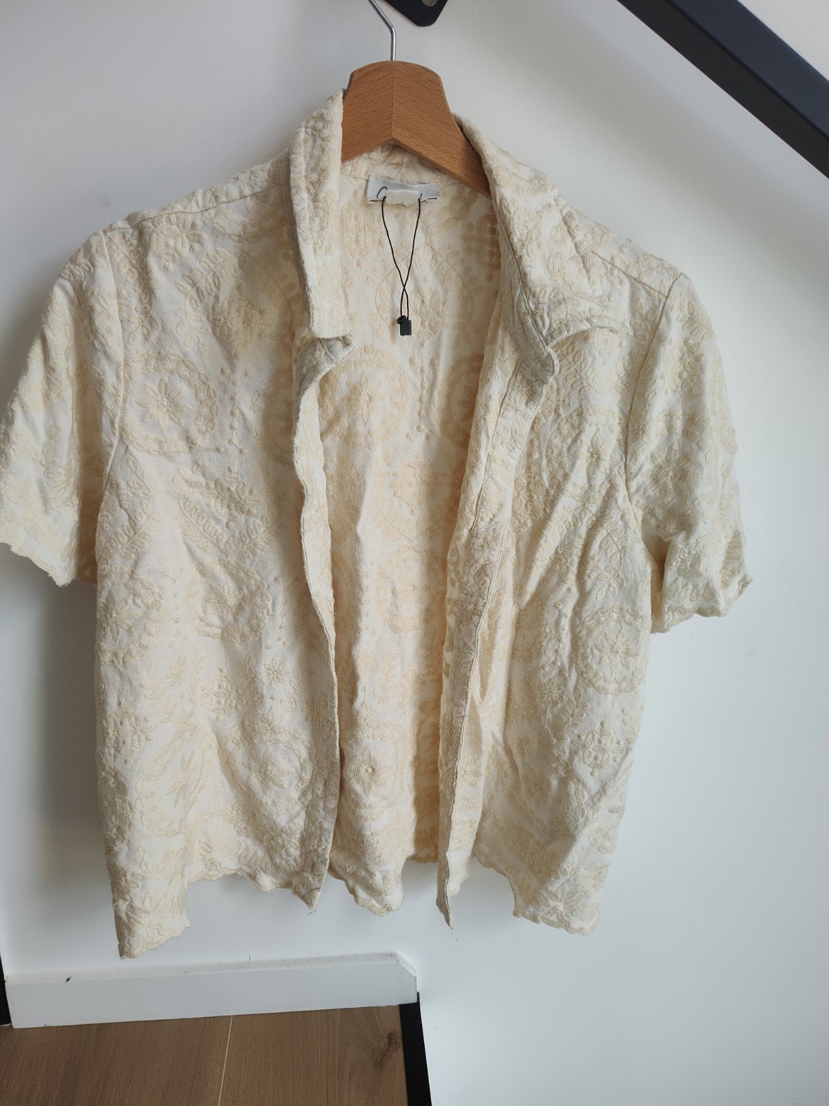 Blouse korte mouw Cotton Club M, Maat 38/40 (M), Beige, Ophalen of Verzenden, Zo goed als nieuw
