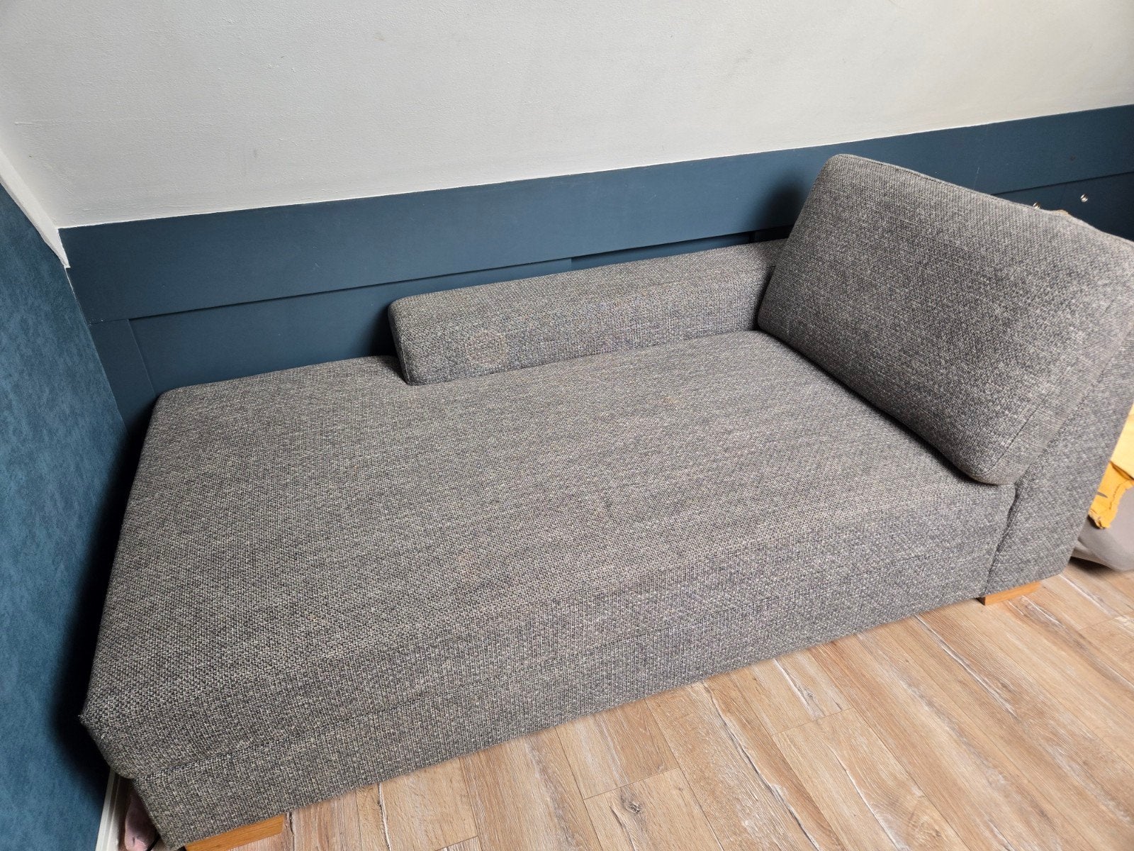 Grijze chaise longue met opbergruimte SÖRVALLEN, Ophalen, Gebruikt, Minder dan 150 cm, Eenpersoons
