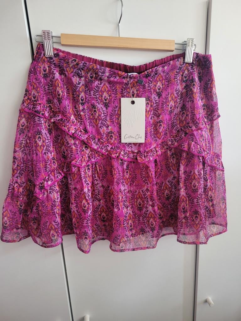 Nieuw Cotton Club Rokje Maat L - Roze met print, Kleding | Dames, Rokken, Maat 42/44 (L), Nieuw, Ophalen of Verzenden, Roze