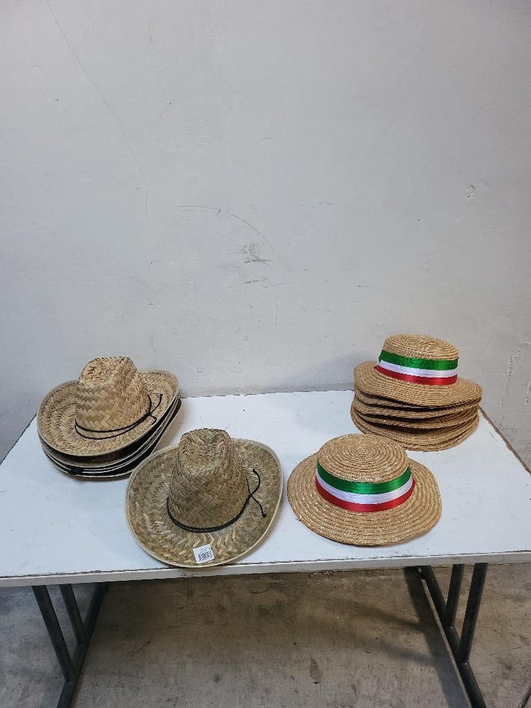 Rieten Cowboy hoeden en rieten hoeden met italiaanse kleuren, Kleding | Heren, Hoeden en Petten, Ophalen of Verzenden, Nieuw, 58 of 59 cm (L, 7¼ of ⅜ inch)