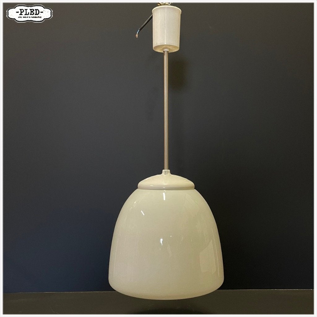 Vintage opaline pendellamp / Bohemen / Hanglamp, Ophalen, Gebruikt, Vintage, E27 (groot)