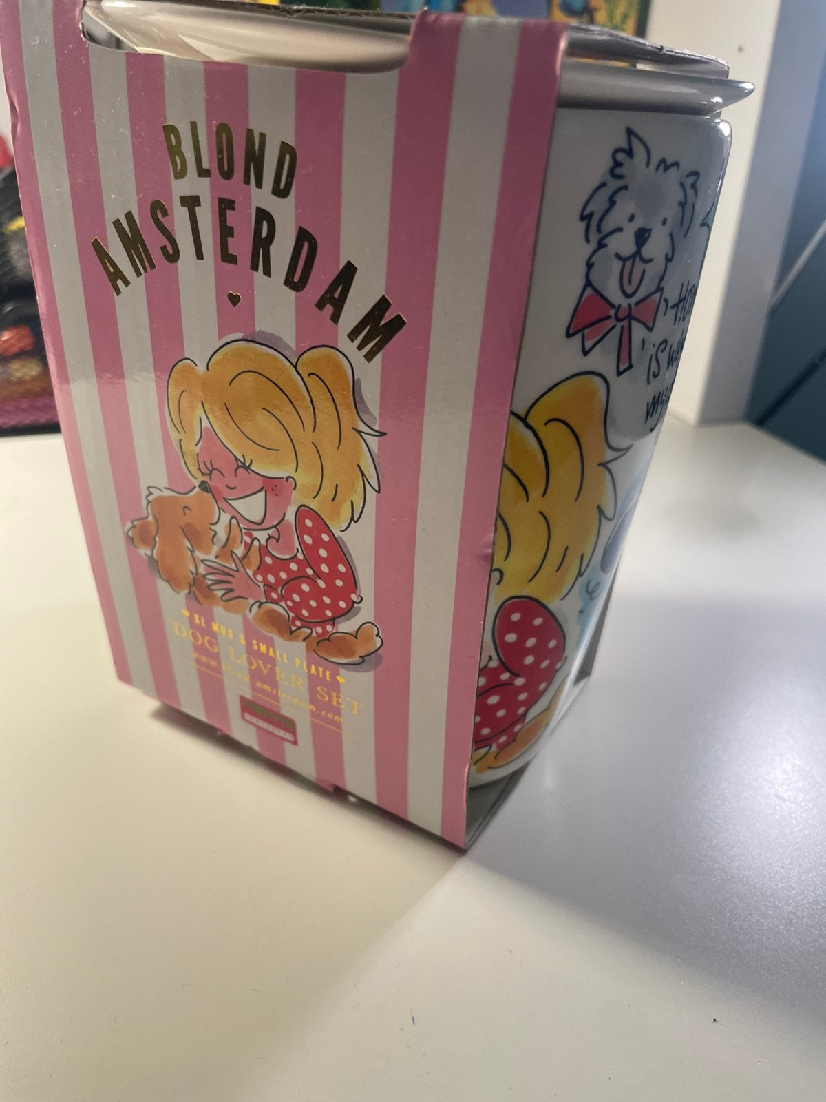 Blond amsterdam mok met bordje, Verzenden, Zo goed als nieuw, Blond Amsterdam