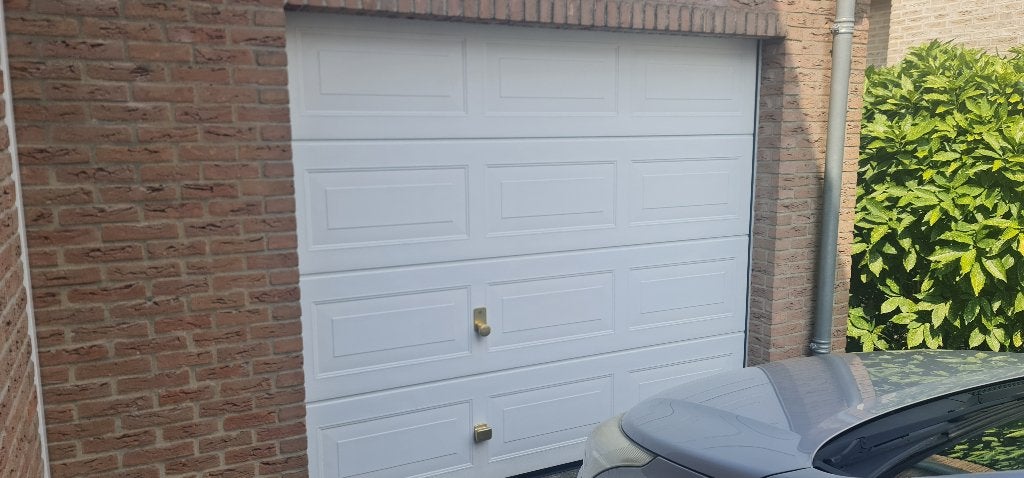 Ekectrische sectional garagedeur, Ophalen, Kunststof, Gebruikt, 120 cm of meer