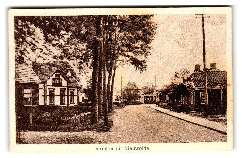 Nieuwolda, Groeten uit Nieuwolda, Verzenden, 1920 tot 1940, Gelopen, Groningen