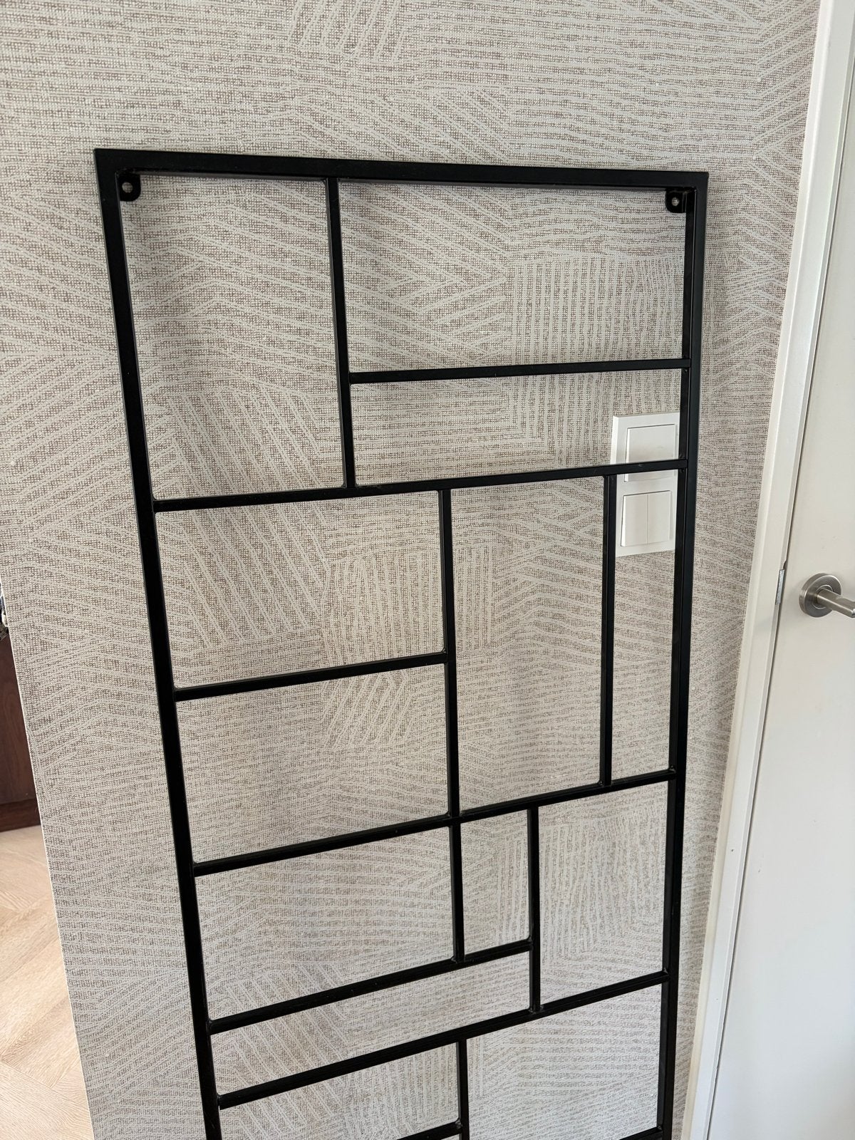 Zwart metalen wanddecoratie 55x150cm, Huis en Inrichting, Woonaccessoires | Wanddecoraties, Ophalen, Metaal, Zwart, Zo goed als nieuw