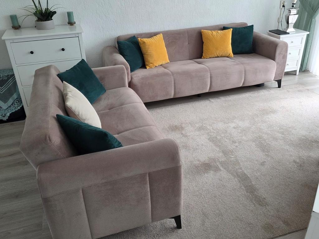 2-delige bankset met opbergruimtes, Huis en Inrichting, Ophalen, Driepersoons, 75 tot 100 cm, Zo goed als nieuw