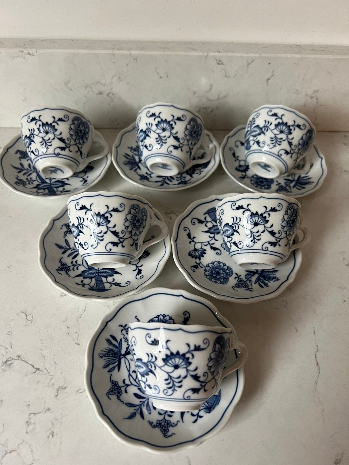 Kop en schotels Czechoslovakia Original Zwiebelmuster, Antiek en Kunst, Ophalen of Verzenden