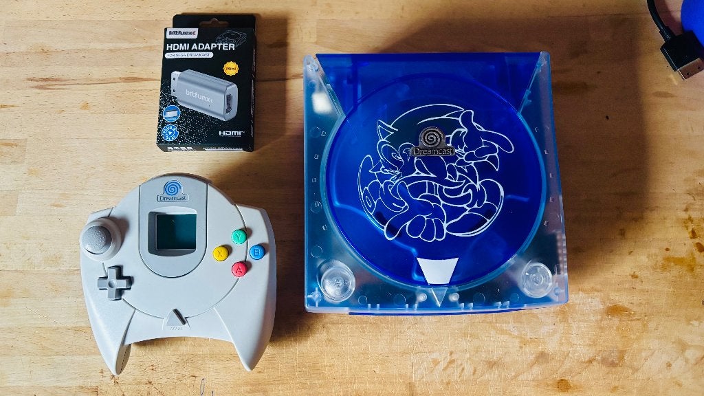 Sega Dreamcast Regiovrij, Controller, VMU, Klokmodule, HDMI, Spelcomputers en Games, Spelcomputers | Sega, Refurbished, Ophalen of Verzenden