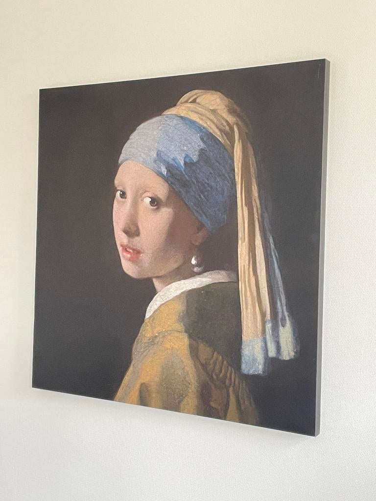 Canvas Schilderij - 80x80 cm Meisje met de Parel, Antiek en Kunst, Ophalen