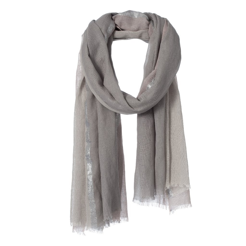 Luxe katoenen sjaal met streep van lurex, Verzenden, Nieuw, Maat 46/48 (XL) of groter, Sjaal