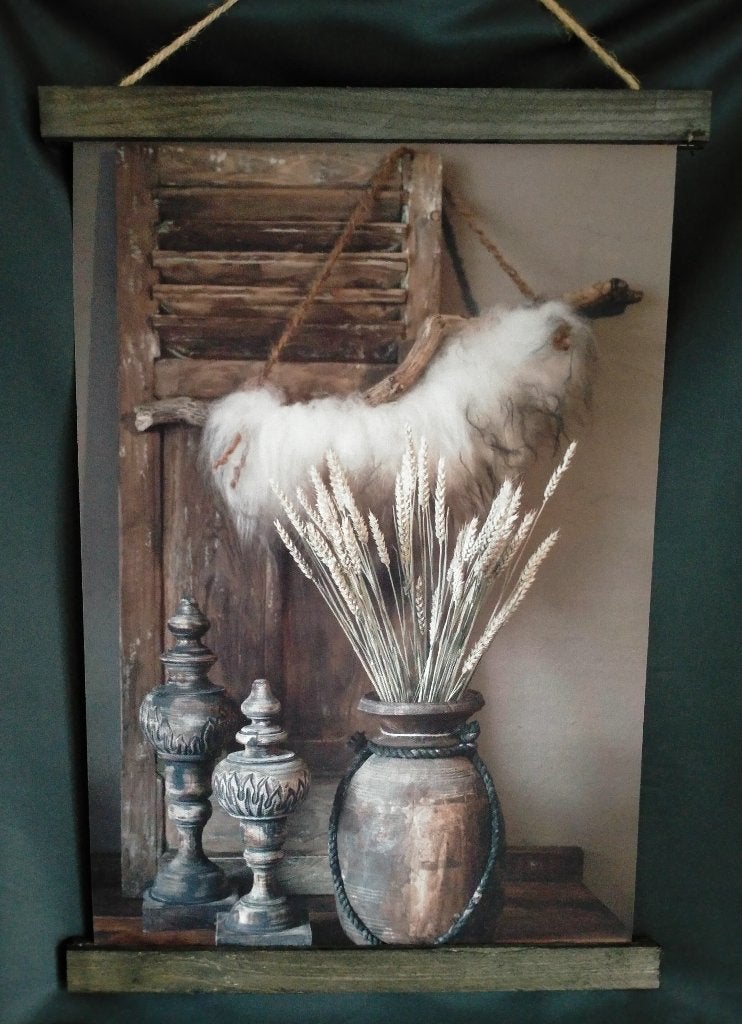 Prachtige wanddoeken landelijke stijl, 40 cm, Wandhanger, Meerkleurig, Nieuw