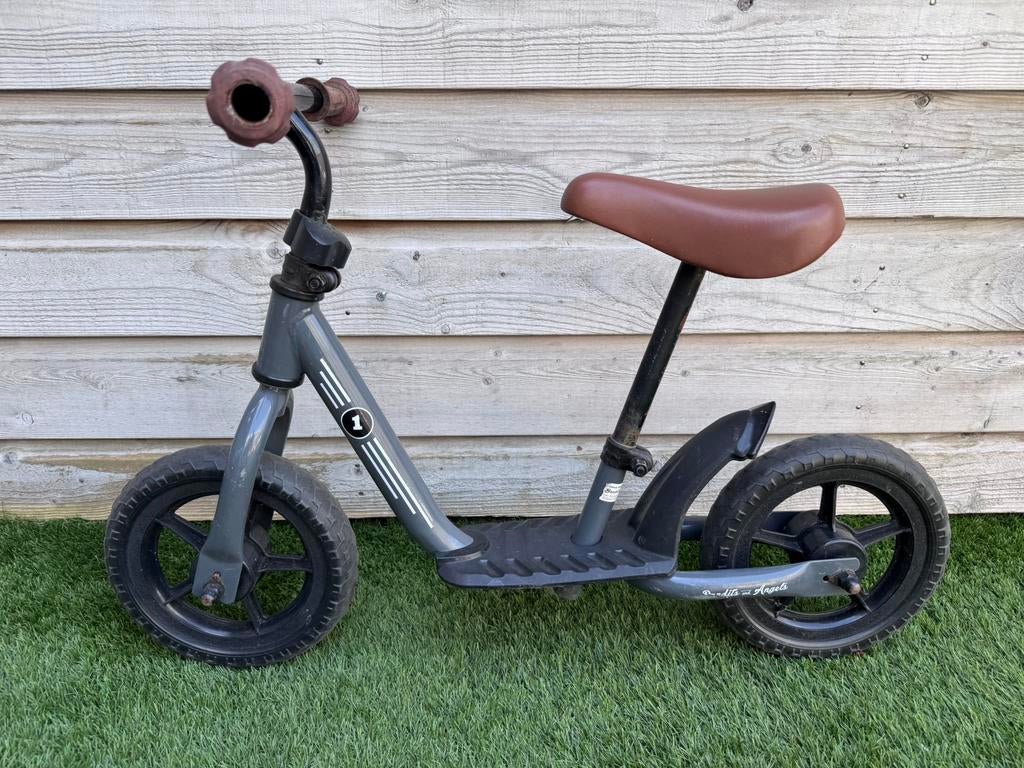 Bandits & Angels loopfiets – stoer model (grijs/zwart), Fietsen en Brommers, Ophalen, Gebruikt, 14 inch of minder