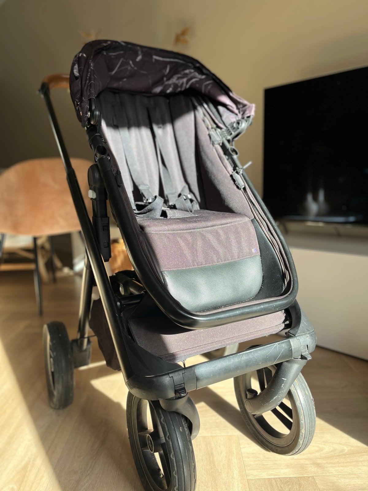 Dubatti kinderwagen Marble Black met veel accessoires, Overige merken, Gebruikt, Luchtbanden, Ophalen of Verzenden
